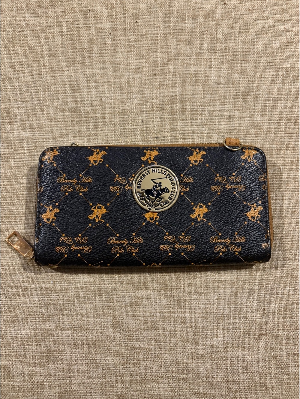 Beverly Hills Polo Club Women's Monogram Zip Around Wallet Clutch Wristlet